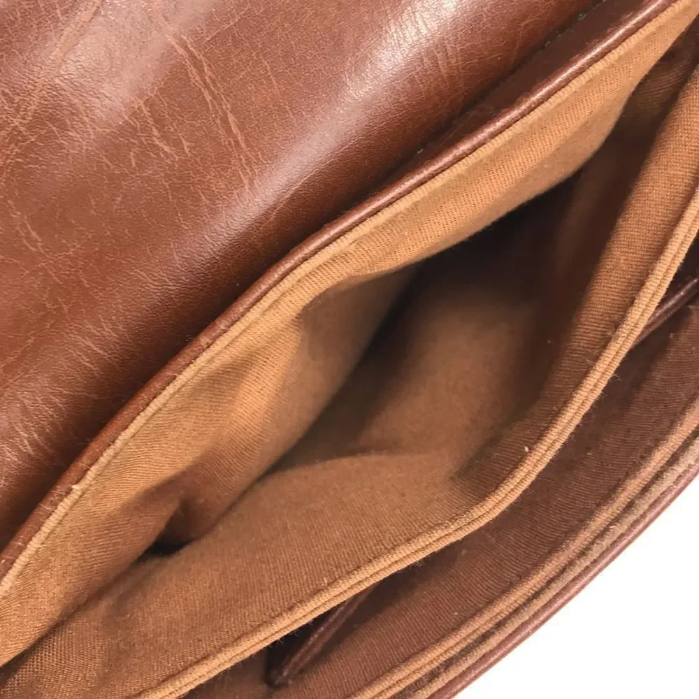 Carryland Brown Faux Ostrich Leather Flap Closure Retro Classic Shoulder Bag